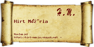 Hirt Mária névjegykártya